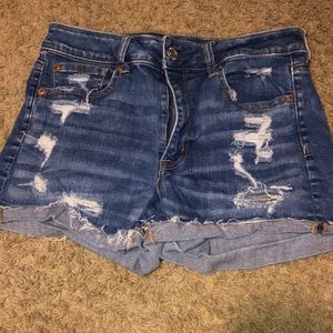 Dark wash jean shorts